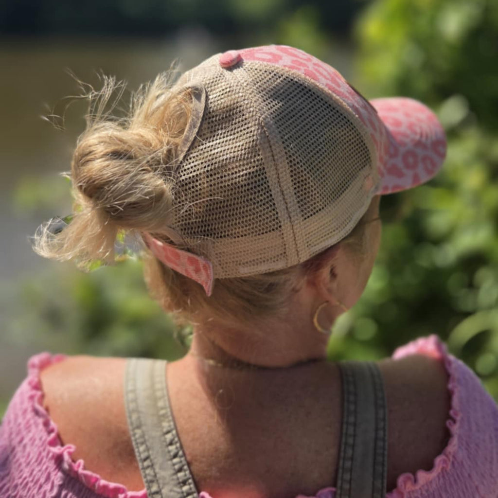 Casquette fille - Rose léopard